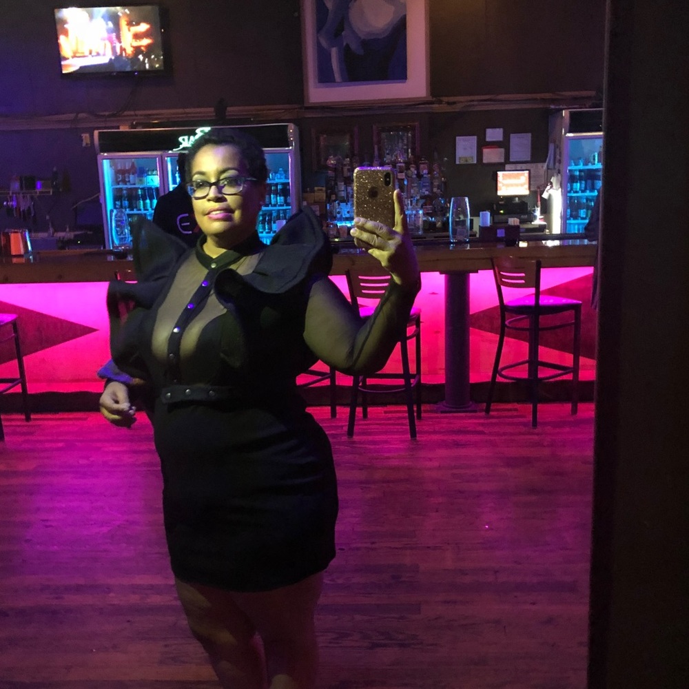 Fashion Nova mesh sculptured dress